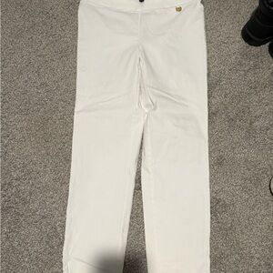 Ellen Tracy Cream Pants with Gold Detail